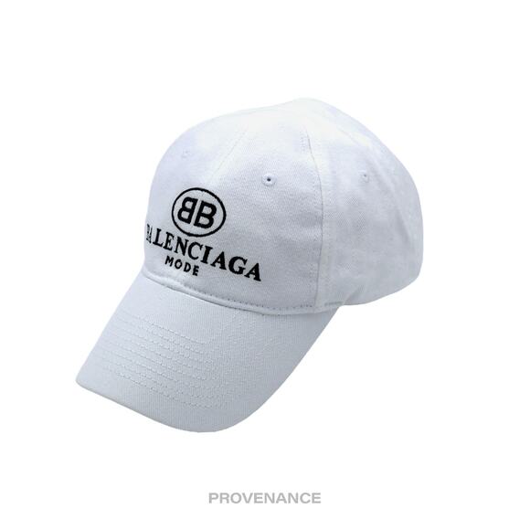 🔴 Balenciaga BB Logo Mode Embroidered Cap Hat - White - Picture 2 of 9
